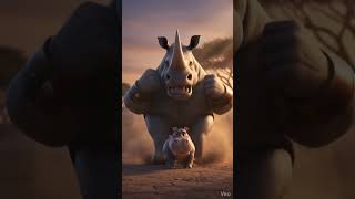 Baby Hippo vs Black Tiger 😱 | Jungle Rescue Story 🐾 #shorts