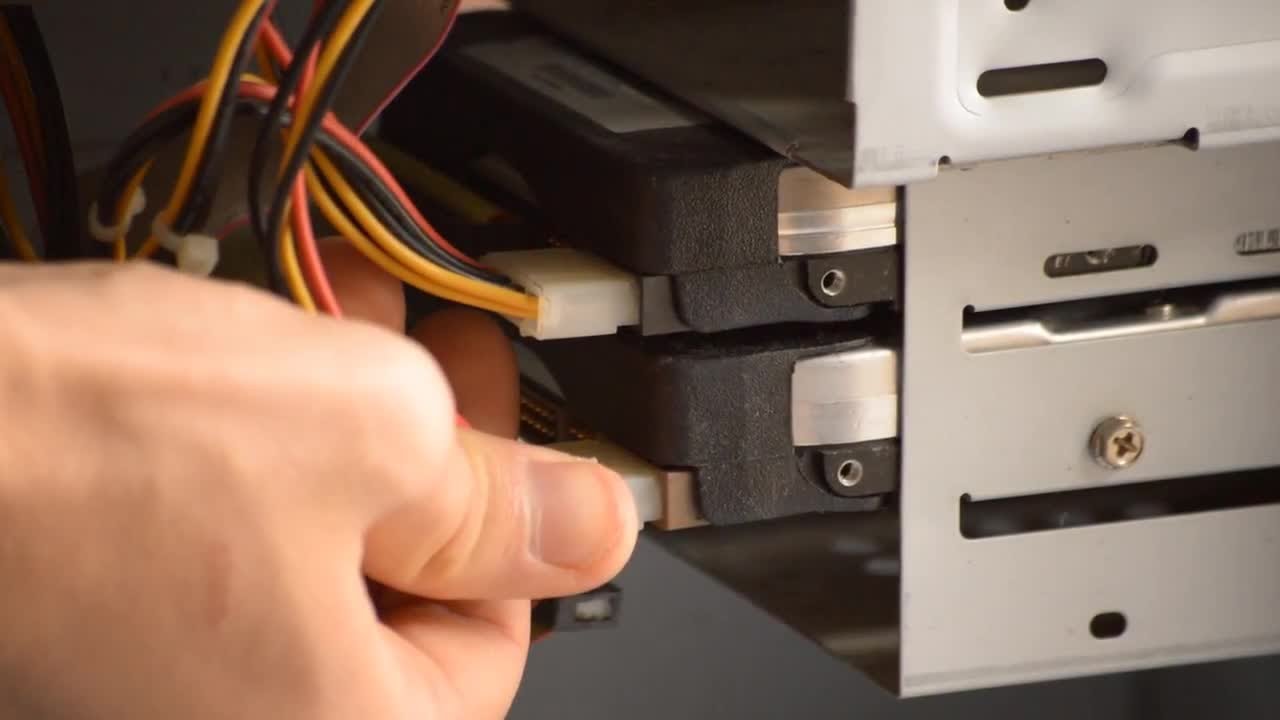 Plugging In SATA Hard Drive Stock Video - YouTube