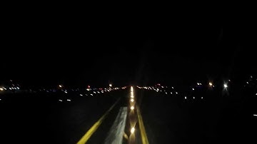 Beechcraft King Air (E90) night landing on runway 16 at Westchester (KHPN)