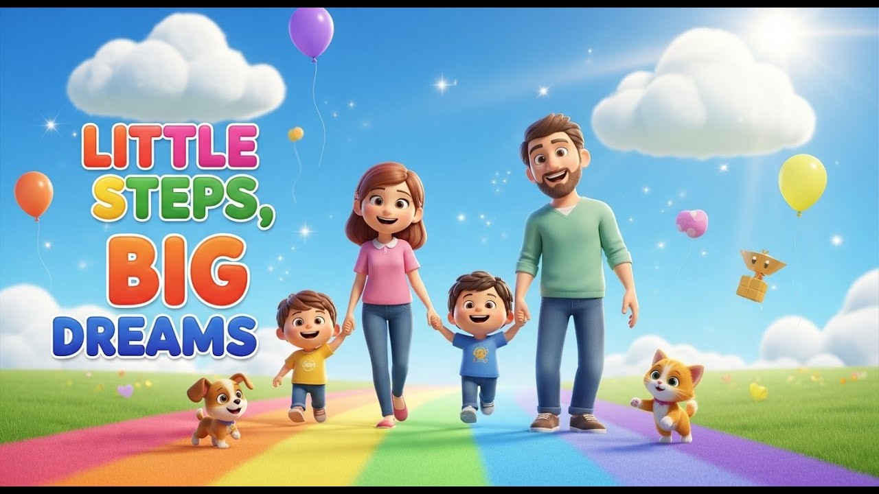 Little Steps, Big Dreams | Kids Song & Family Rhyme | 3D Cartoon ...