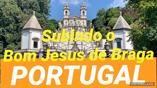 Subindo o Bom Jesus de Braga - Viagem por PORTUGAL - Walking Tour 4k