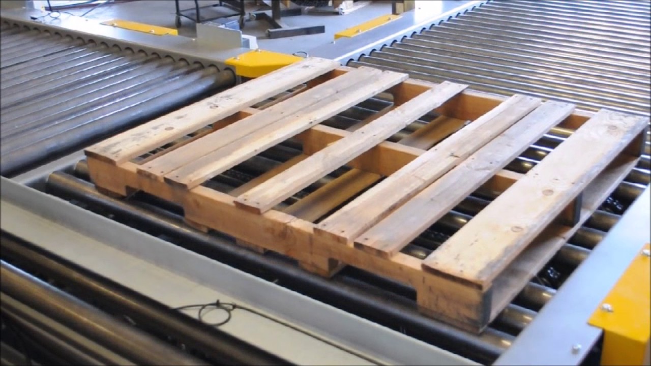 Pallet Conveyor Pop up Transfers - YouTube