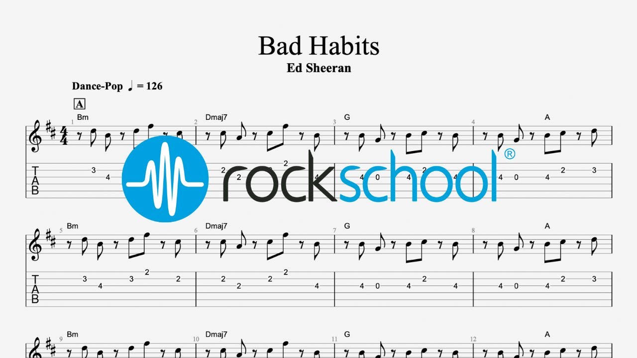 Bad Habits - Ed Sheeran Rockschool 2024 Electric Guitar Grade 2