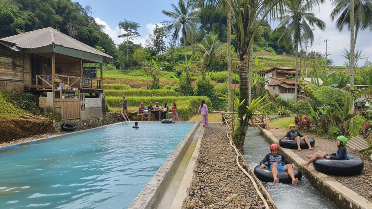 Dijamin Ketagihan‼️Ada Hidden Gem, Duduk Ngopi Di Warung Jadul Pinggir Sungai dan Kolam Renang