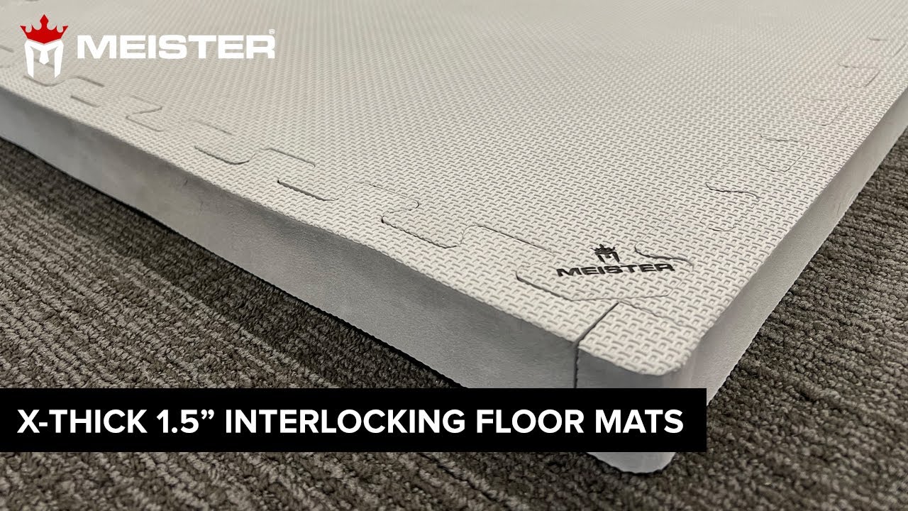 Meister X-Thick 1.5 Interlocking 10 Tiles Gym Floor Mat - Gray