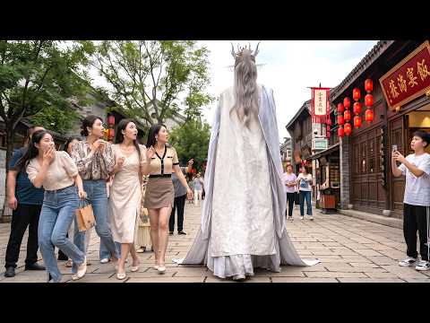 WOW! Giant Handsome Hanfu Cosplay Owns the Streets! Street Reactions ❤️
