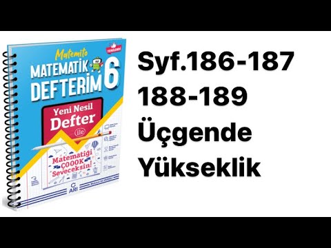 6.SINIF MATEMİTO S.186-187-188-189 ÜÇGENDE YÜKSEKLİK