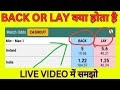 What do you means by back lay or lay back  back or lay     lay or back  ipl cricket