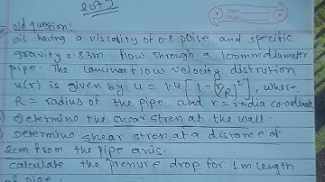 pipe flow numerical#tu #hydraulic #ioe #pu #laminarflownumerical#pou
