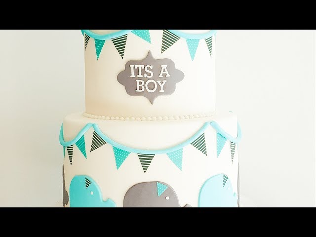 Baby Shower Elephant Inspired Cake- Rosies Dessert Spot