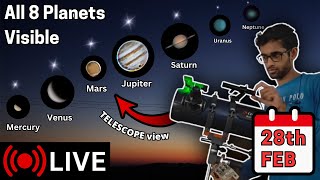 RARE PLANETARY ALIGNMENT LIVE through my Telescope | Rare 6 Planets Alignment LIVE from India