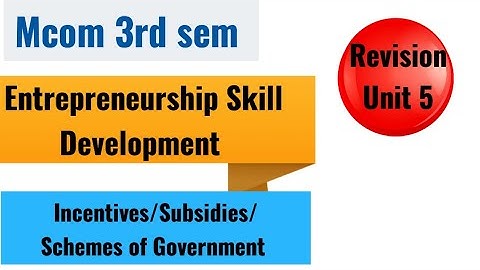 Entrepreneurship Skill Development for Mcom3rd /Bcom EDP!(Unit 5)