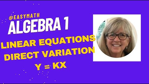 3.3 Linear Equations -- Direct Variation (y = kx)