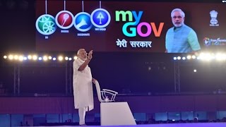 PM Modi answers questions at the Town Hall marking two years of MyGov
