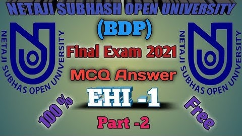 NSOU BDP Final Exam Answer 2021 EHI -1 Final Exam Answer part 2