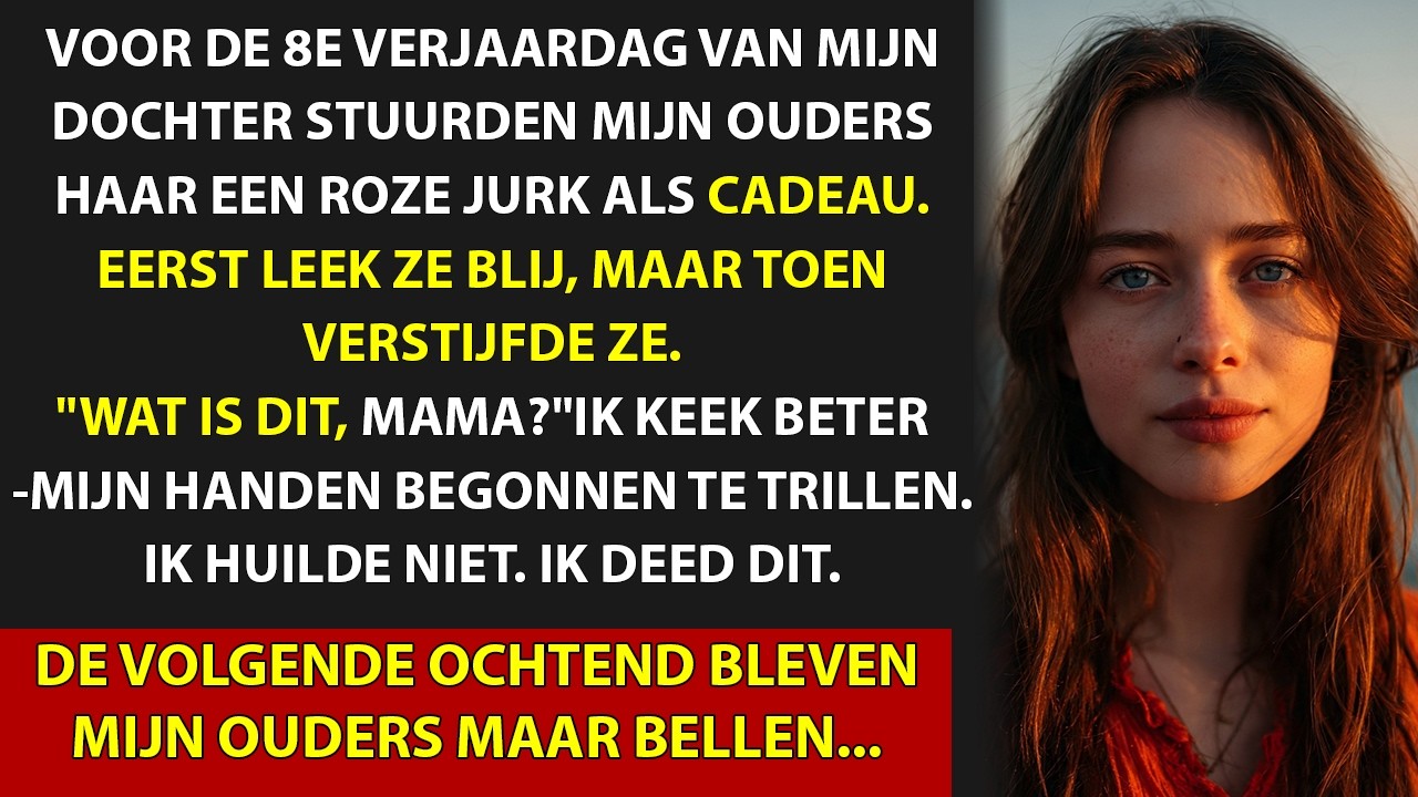 Mijn achtjarige dochter Maya hield de roze jurk omhoog en verstijfde. ‘Mama, wie is Emily?’ De naam stond in wit borduursel boven de zoom. Kleine Emily. Mijn zus. Degene over wie we nooit praten....