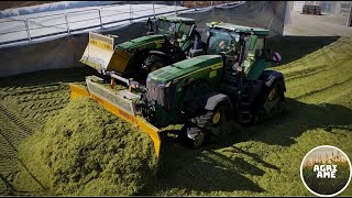 JOHN DEERE 8R 410 & 8RX 410 ON SILAGE PIT | Gorini & Cavalli SNC | Big corn silage 2022 | (2^ parte)