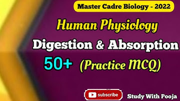 Digestion And Absorption Practice MCQ | Human Physiology | Master Cadre Biology Preparation
