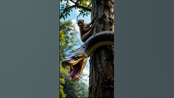 Giant Python vs Brave Monkey  Unbelievable Jungle Battle