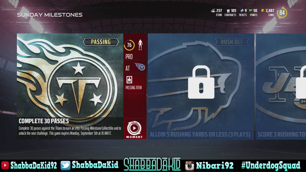 Milestone Sets - Madden 17 Ultimate Team