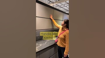 Handle-less kitchen !#homehacks #interiordesign #coloraza #kitchen #shorts #kitchenitems