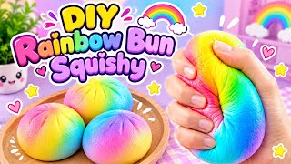 DIY Rainbow Bun Squishy 🌈😍 | Super Soft & Satisfying DIY Squishy 🥖🌈 | DIY Craft Tutorial ✨🪄 screenshot 2