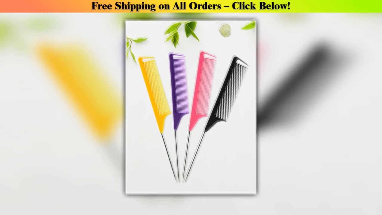 Pro Pointed Tail Salon Hairdressing Hair Styling Antistatic Comb Hair Brush Steel Needle Pin Rat Ta