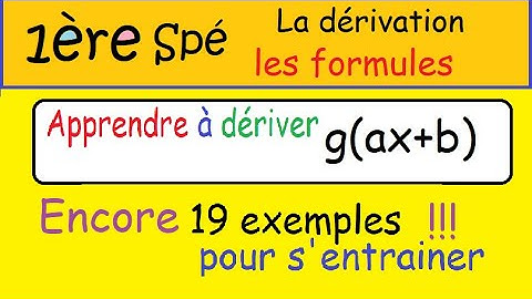Première Spé Maths-dériver des fonctions types g(ax+b)- encore 19 exemples rapides - CAPITAL