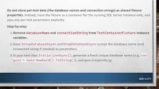 Using xUnit and TestContainers for a Single SQL Server with Fresh Databases Per Test