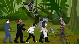 Predator, Jeff the killer, Safe Head, Michael Myers, Nemesis, vs Kratos god of war (dc2)