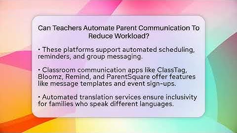 Can Teachers Automate Parent Communication To Reduce Workload? - Teacher Tech Toolbox