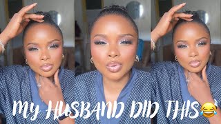 Full Glam Makeup Tutorial… But My Husband Did the Voiceover 😂 | Shimmery Eyes & Nude Lips  screenshot 4