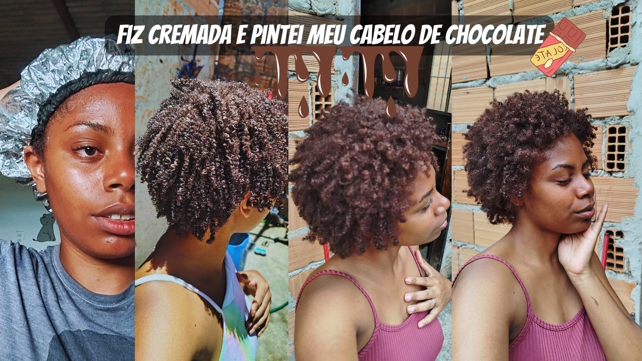 PINTANDO MEU CABELO CRESPO DE CHOCOLATE SOZINHA EM CASA *brown hair*