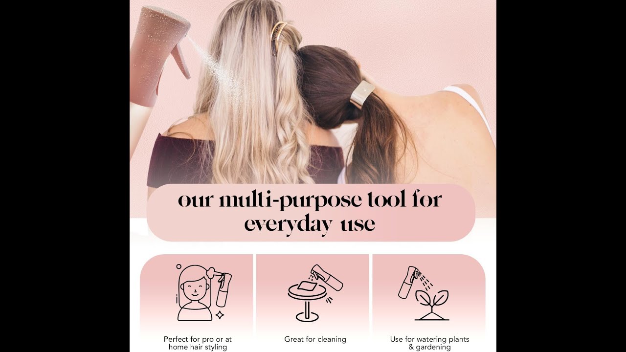 Kitsch Continuous Spray Bottle for Hair – Fine Mist Water Mister & Water Spray Bottle