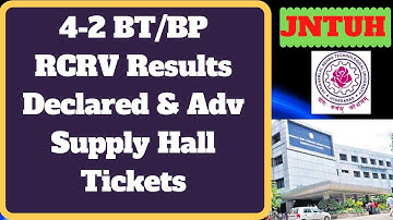 JNTUH 4-2 B.Tech/B.Pharmacy RC-RV Results||JNTUH 4-2 advance supply hall tickets update||jntuh updts