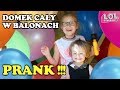 PRANK Z MEGA BALONAMI CAŁY DOMEK W BALONACH - KULE LOL GLITTER baloons prank