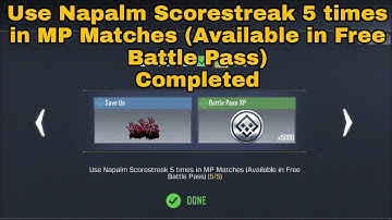 Use Napalm Scorestreak 5 times in MP Matches | Pyrotechnics COD Mobile