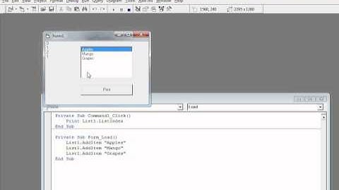 How to print selected value in a list in vb6.0 - vb turorial part 6