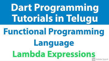 #36 - Functional Programming Language : Lambda Expressions in Dart | Dart in telugu