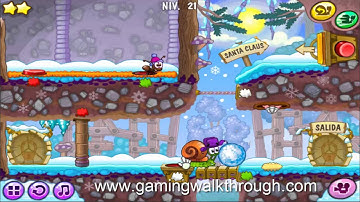 Snail Bob 6 - Winter Story Walkthrough Level 21 (3 stars) - HD