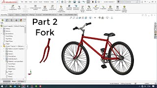 Solidworks Tutorial # How to Make a Bicycle Design Part 2 / fork