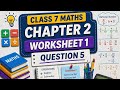 DAV Class 7 Maths | Chapter 2 | Worksheet 1 | Question 5 |Operations on Rational Numbers #videos 