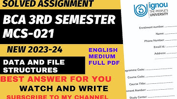 MCS-021 Solved Assignment 2023-24 /mcs-021 solved assignment 2024/ignou bca 3rd sem mcs-021 #ignou