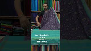 semi linen fabric 675+$ Book for 8667754409 #saree #online #indianhandlooms #indianattire