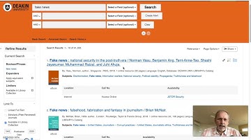A Quick Look At Deakin Library Advanced Search 2020