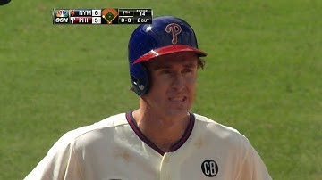 NYM@PHI: Utley finishes a double shy of cycle