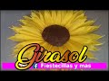 Flor de girasol en papel crepe