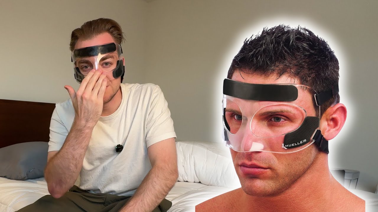 Injrue Mask MUELLER Clear Sports Face Mask | Adjustable Nose & Cheek Guard for ...