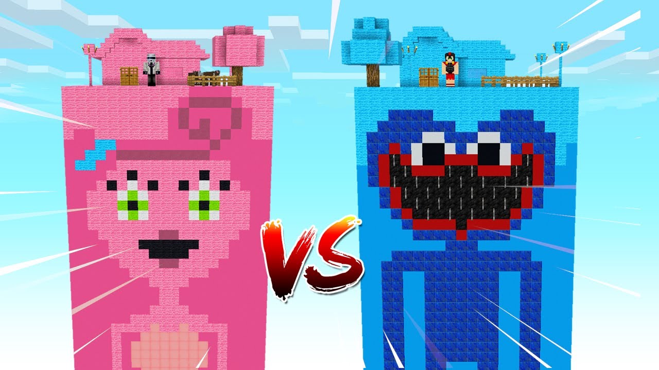 Torre de MOMMY LONG LEGS vs Torre de HUGGY WUGGY 😱 MINECRAFT POPPY PLAYTIME