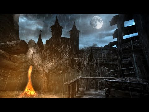 Dracula's Castle Ambience - Thunder & Rain Sounds - White Noise - 3 Hours 4k Creepy ASMR